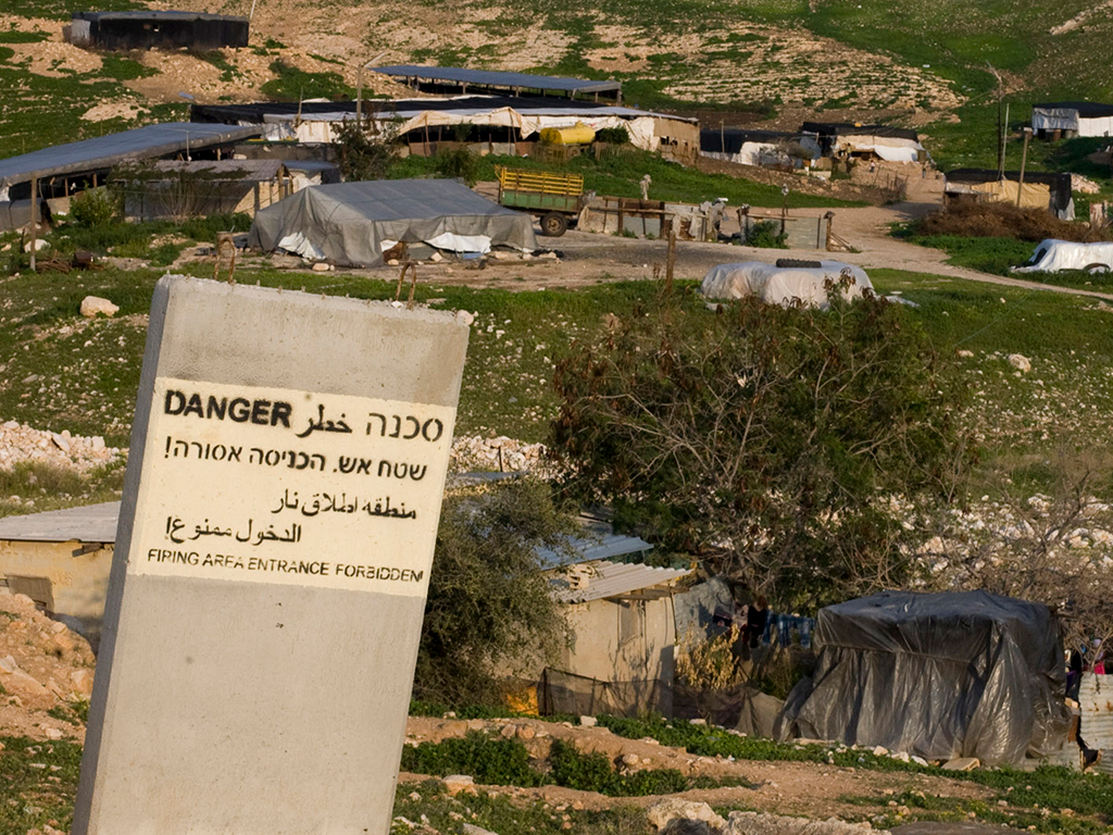 Bedouin community in firing zone, near Route 578 (Derech Alon). Photo: Keren Manor / activestills.org, 8 Feb. '11