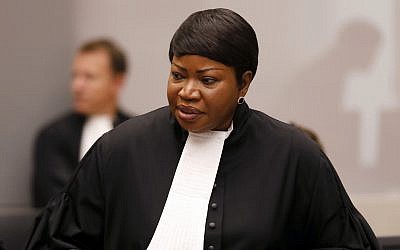 Prosecutor Fatou Bensouda in the courtroom of the International Criminal Court (ICC), during the closing statements of the trial of Bosco Ntaganda, a Congo militia leader, in The Hague, Netherlands, August 28, 2018. (Bas Czerwinski/Pool via AP)
