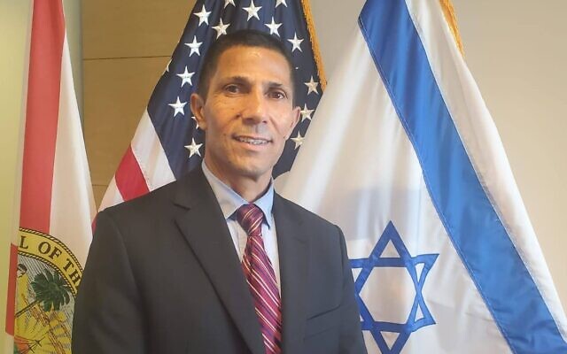 Ishmael Khaldi at the Israeli consulate in Miami. (Courtesy, Israeli Consulate)