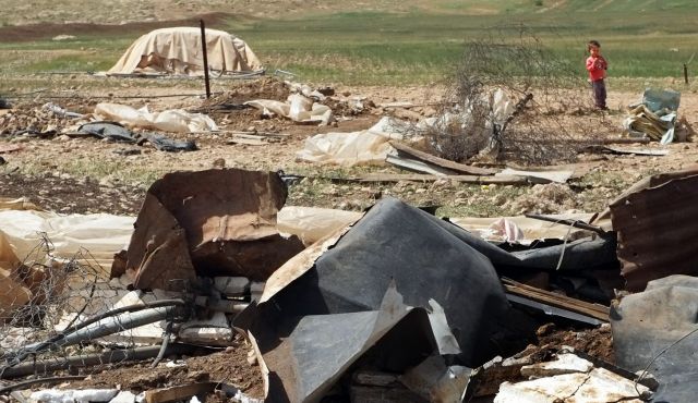 The remains of Homsa, March 10, 2014. The demolition was over in an hour. Photo by Alex Levac.